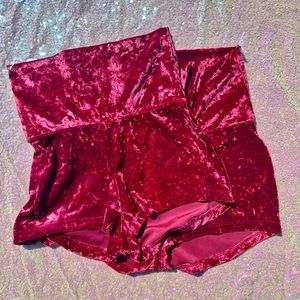 NWT Red Velvet High Waist Short Shorts